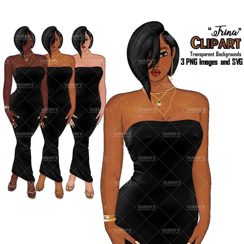 Afro Woman Model, Black Girl Magic, Elegant Black Girl Dress, Sexy Black  Woman, African American Woman, Curvy Girl, Clack Woman Clipart, PNG - Etsy