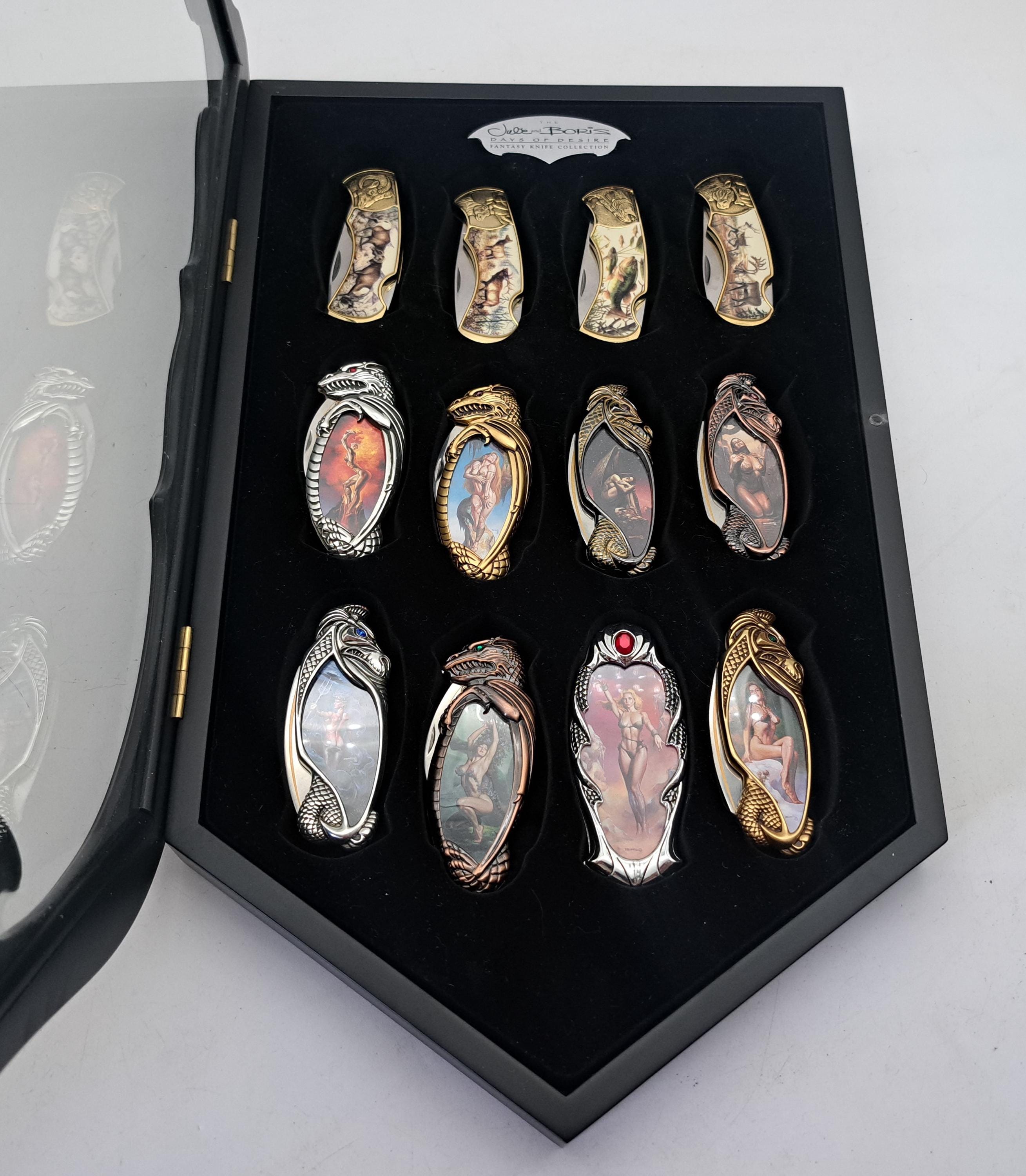 Franklin Mint Folding Collectible Knives and Display Case - Etsy