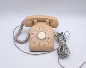 Vintage Beige Rotary Telephone QSQM-500AX