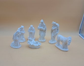 Creche Figurines For A Nativity Scene -Unpainted Plaster Statues