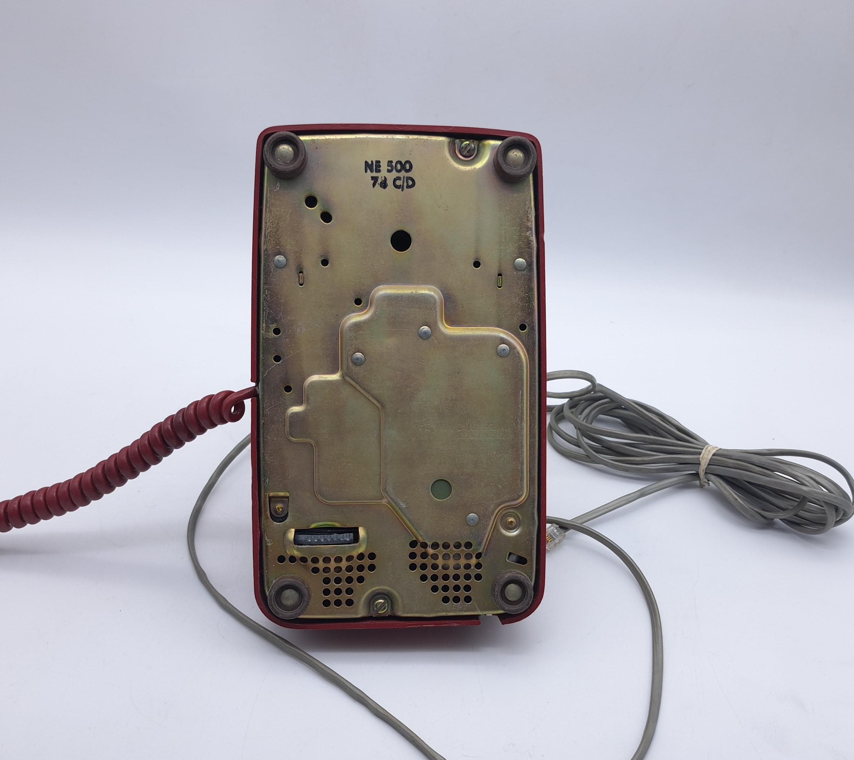 ビンテージ レッド ロータリー式電話機 Ne-500 ロングコード - Etsy 日本