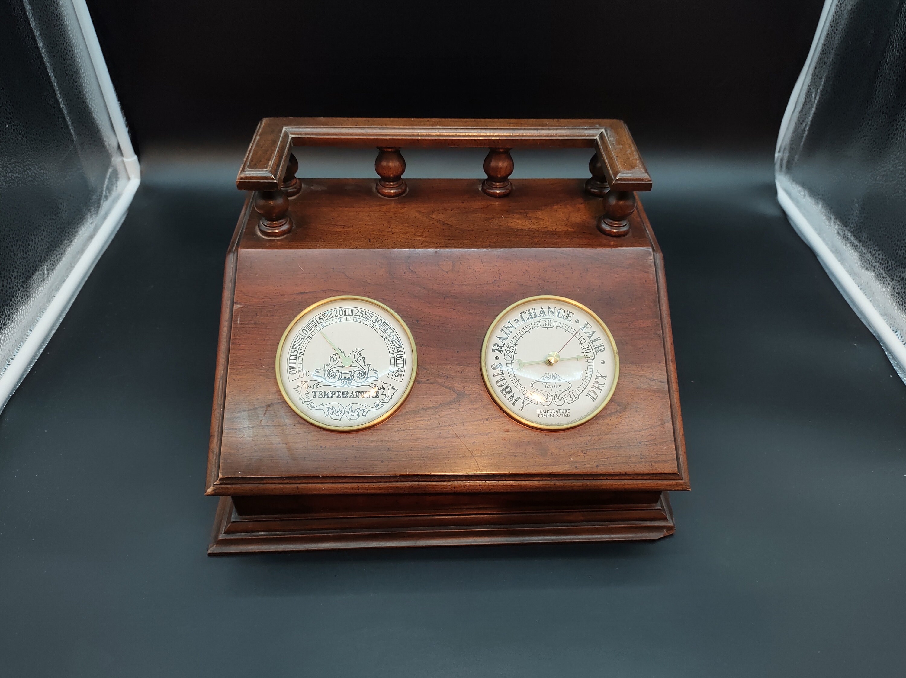 Barometer And Clock Exclusive Desk Set Aesthetic Indoor Outdoor Decoration