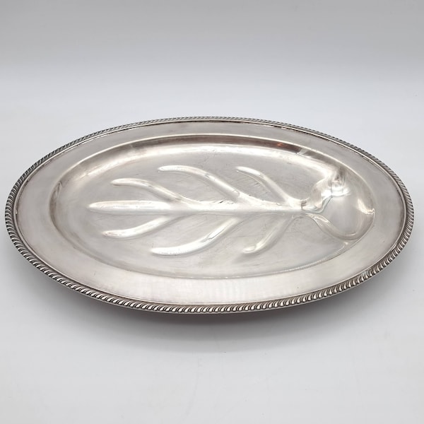 Silverplated Carving Platter With Juice Well by WM A Rogers