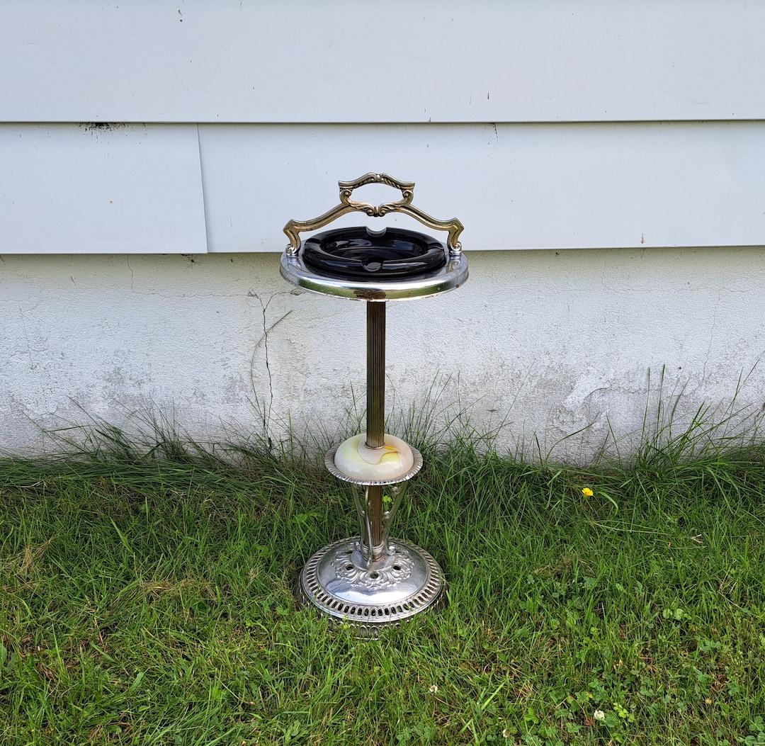 Vintage Metal Ashtray Stand - Etsy