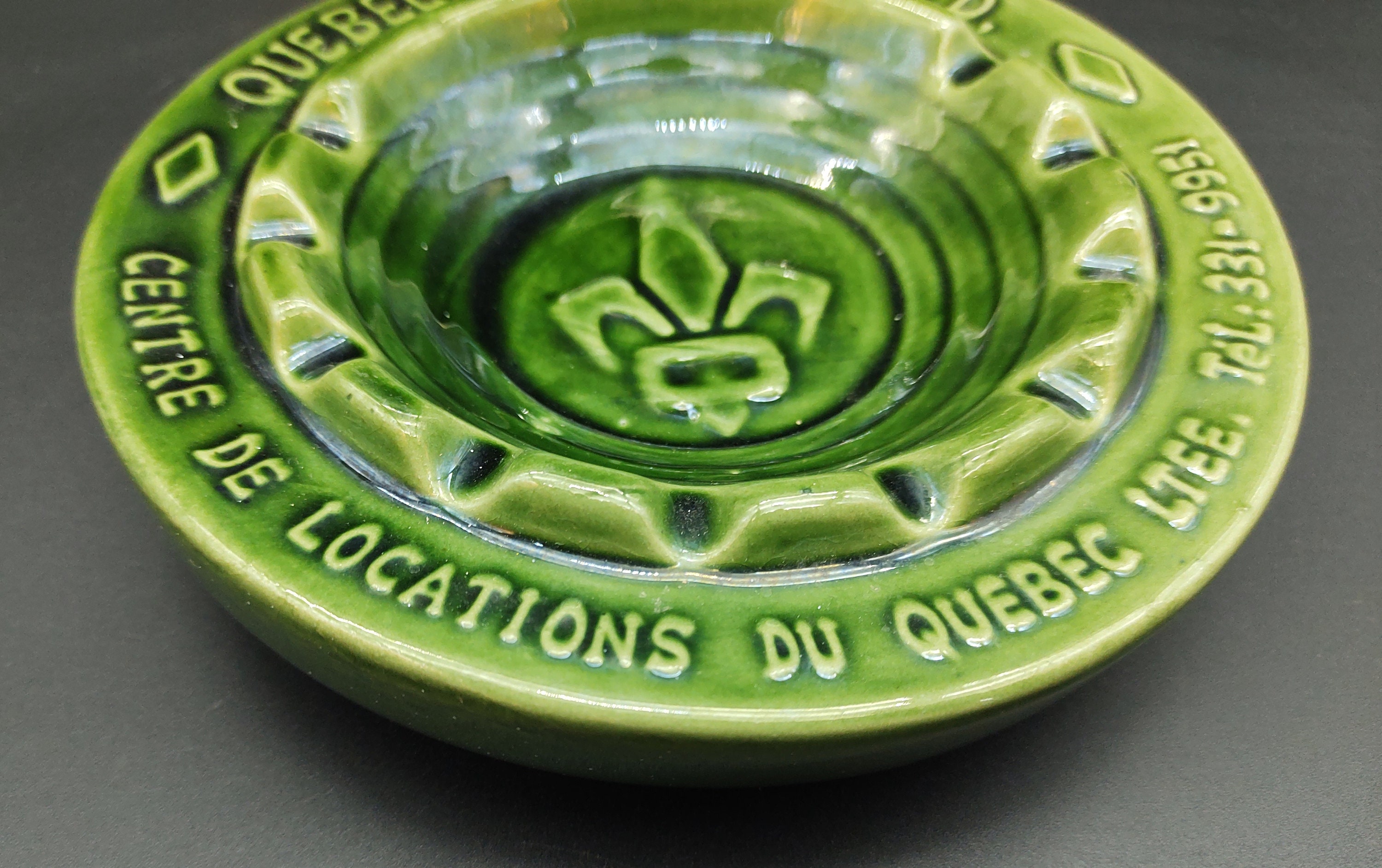 Large Green Ceramic Ashtray by Beauce Etsy