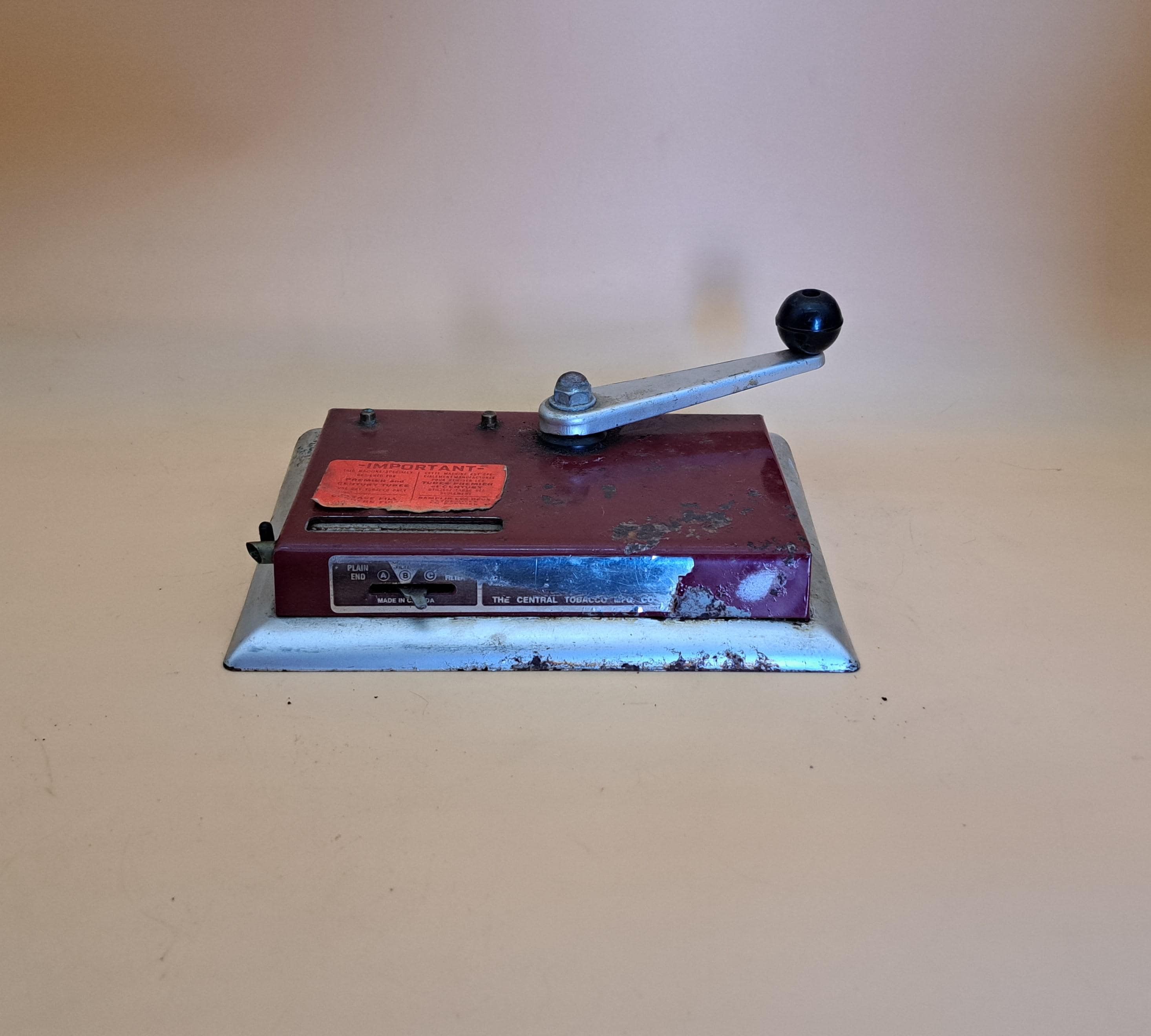 premier supermatic cigarette machine Cigarette Rolling Machine Premier Supermatic by the Central Tobacco Mfg. Co