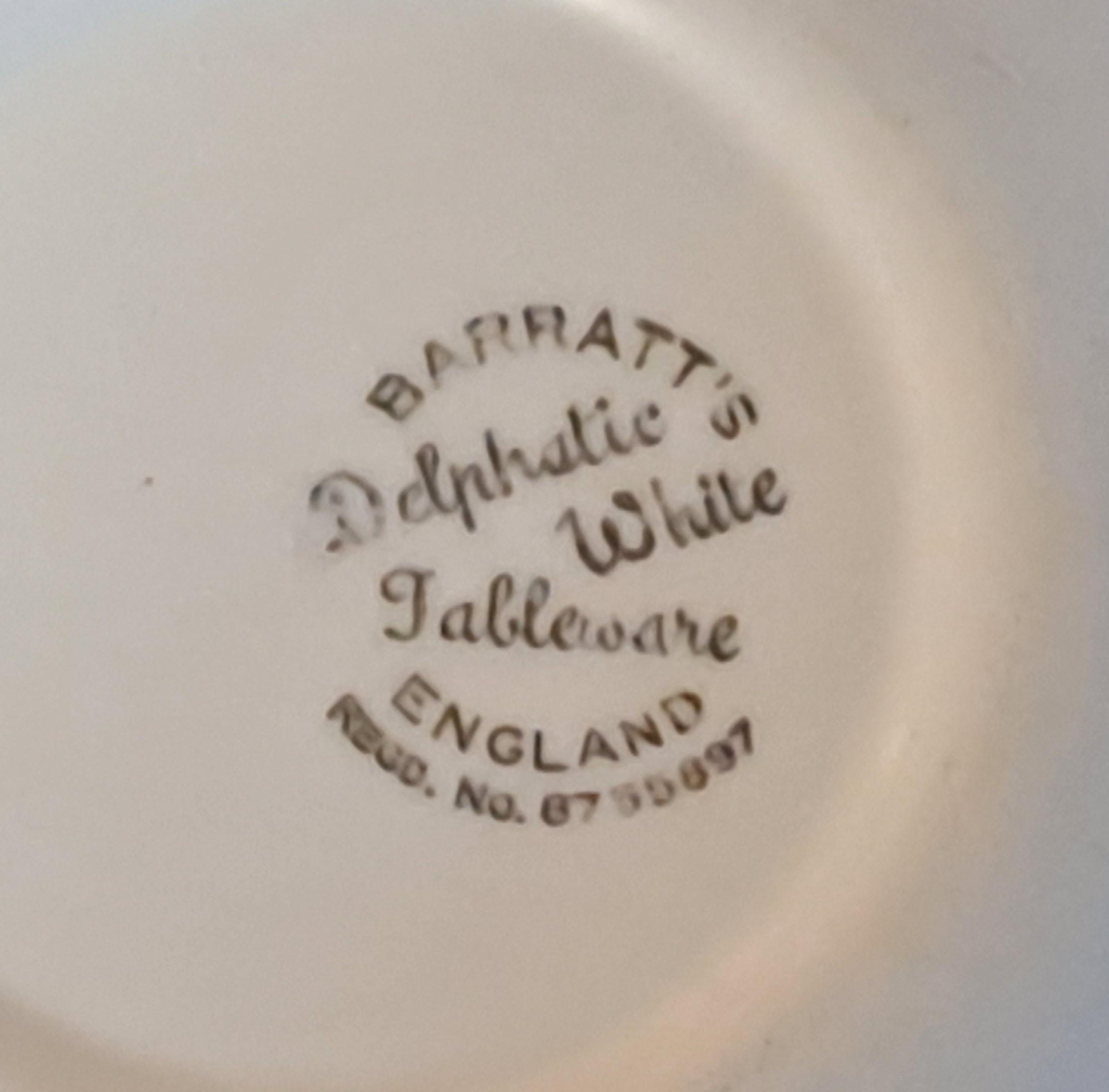 6 Place Dinner Set Barratts Delphatic White Reg 8755897 - Etsy