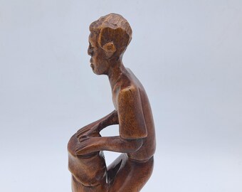 黒い石の人型彫刻 木彫神像 ハイチの男性の彫刻像 - Etsy 日本