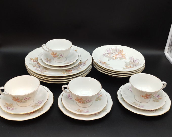 4 Place Polish Dinnerware Maple Leaf Set by Jarolina Etsy