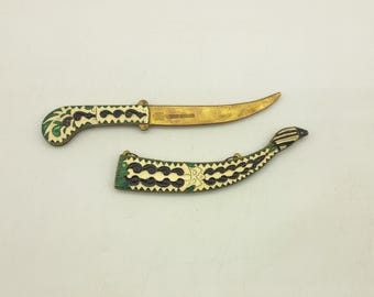 Vintage Brass Greek Knife By GH