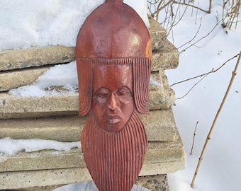 Carved Wood Kenyan African Wall Mask