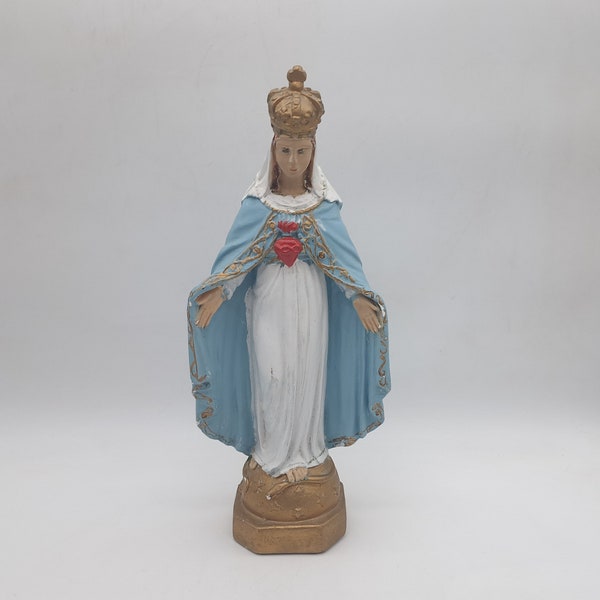 Virgin Mary Queen Of The World Plaster Statue