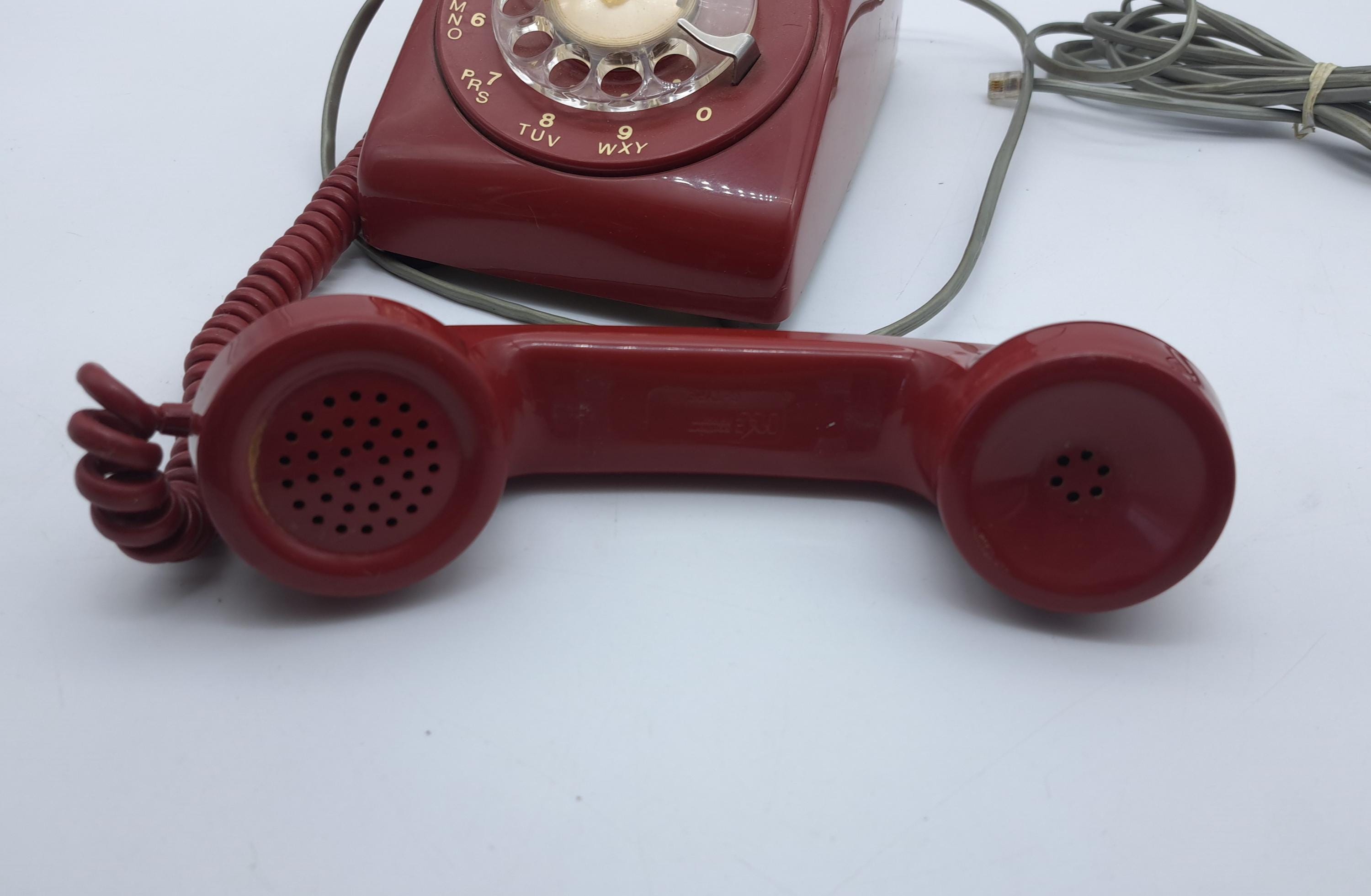 ビンテージ レッド ロータリー式電話機 Ne-500 ロングコード - Etsy 日本