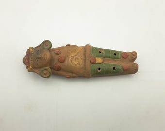 Vintage Peruvian Or Mayan Clay Flute