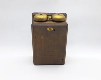 Caja de timbre de teléfono de madera vintage N515H