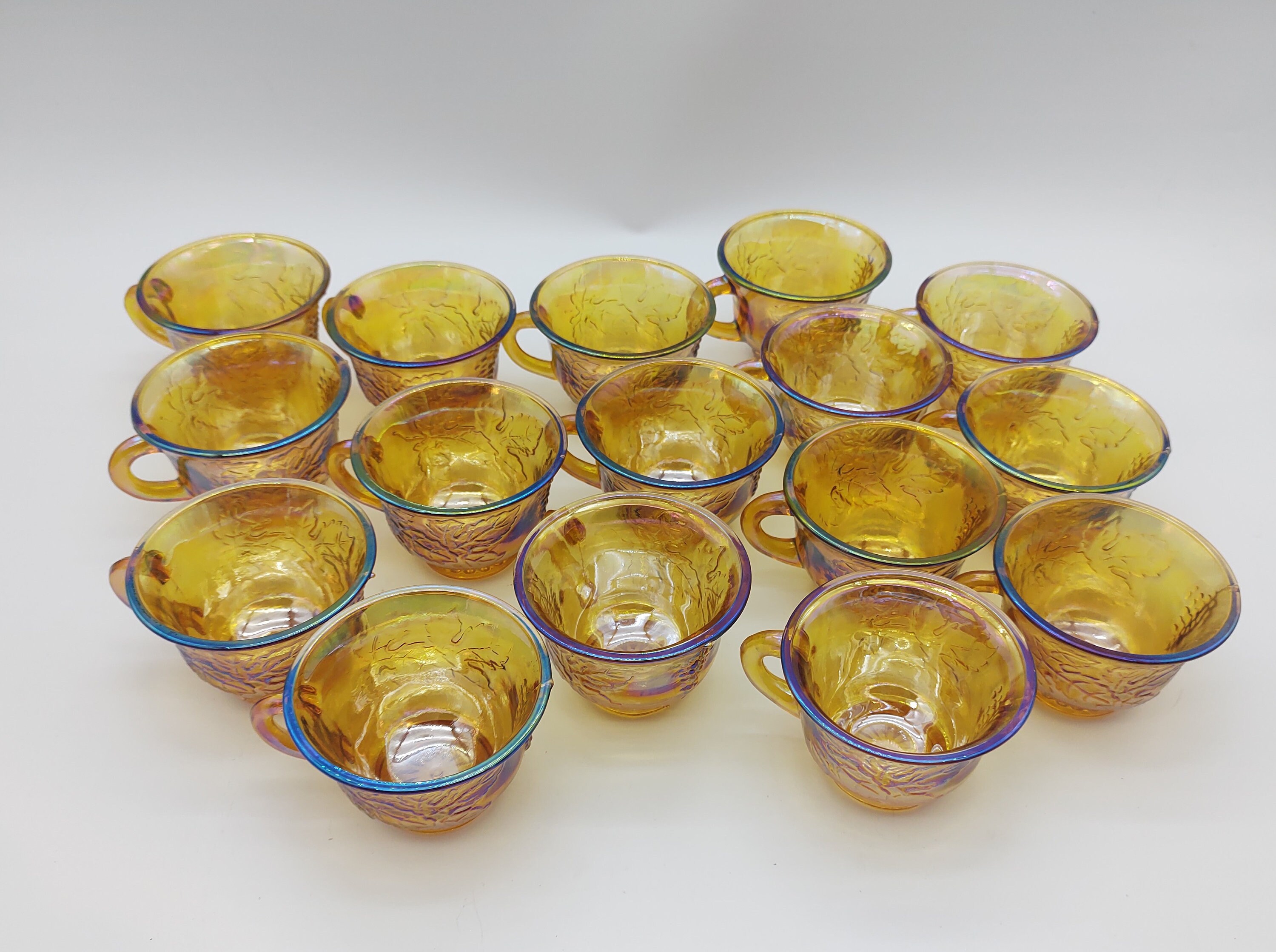 Carnival Orange Punch Bowl with 16 Cups Etsy