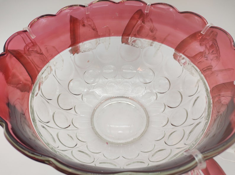 Punch Bowl & Glasses by Indiana Glass Co. Kings Crown Etsy