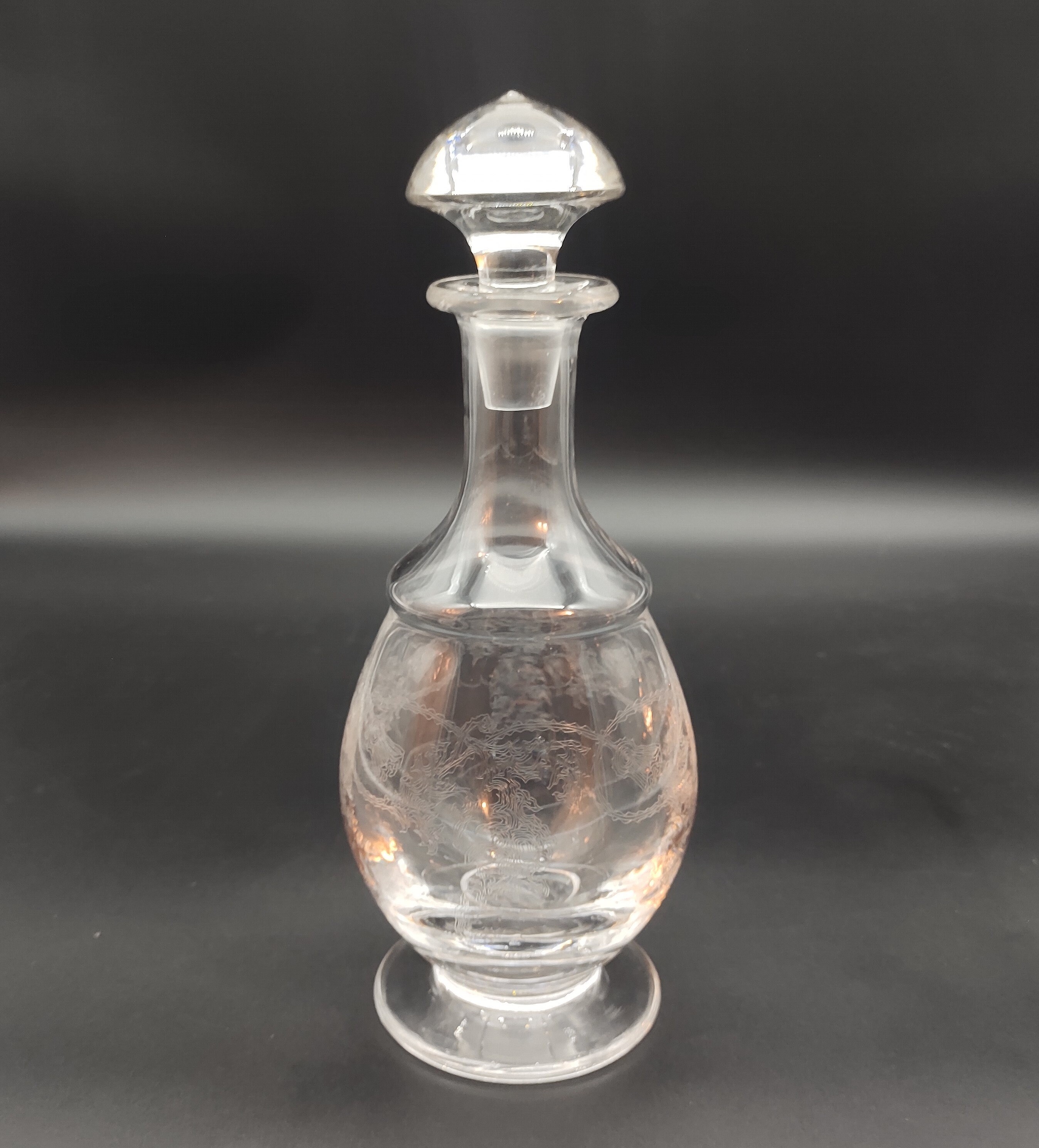 Mousseline Crystal Wine Carafe Vintage Engraved Glass Etsy