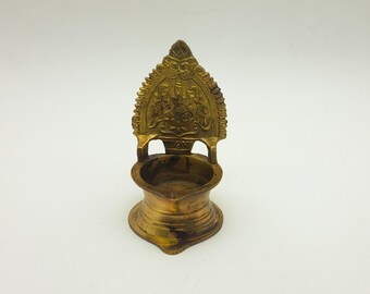 Antique Oil Lamp Vintage Diya Brass Samai Height Adjustable Chavi ...