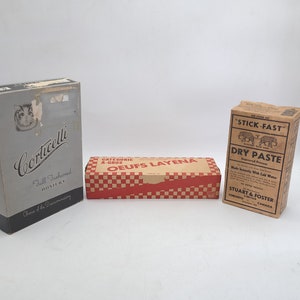 Vintage Boxes -Corticelli, Layena Eggs and Stick-Fast