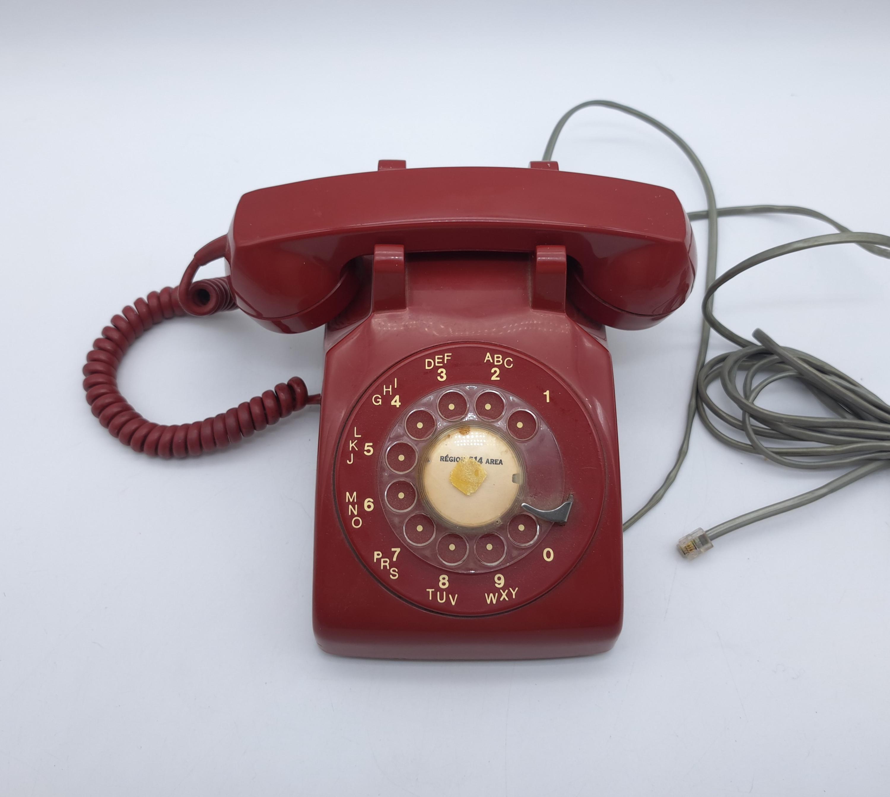 ビンテージ レッド ロータリー式電話機 Ne-500 ロングコード - Etsy 日本