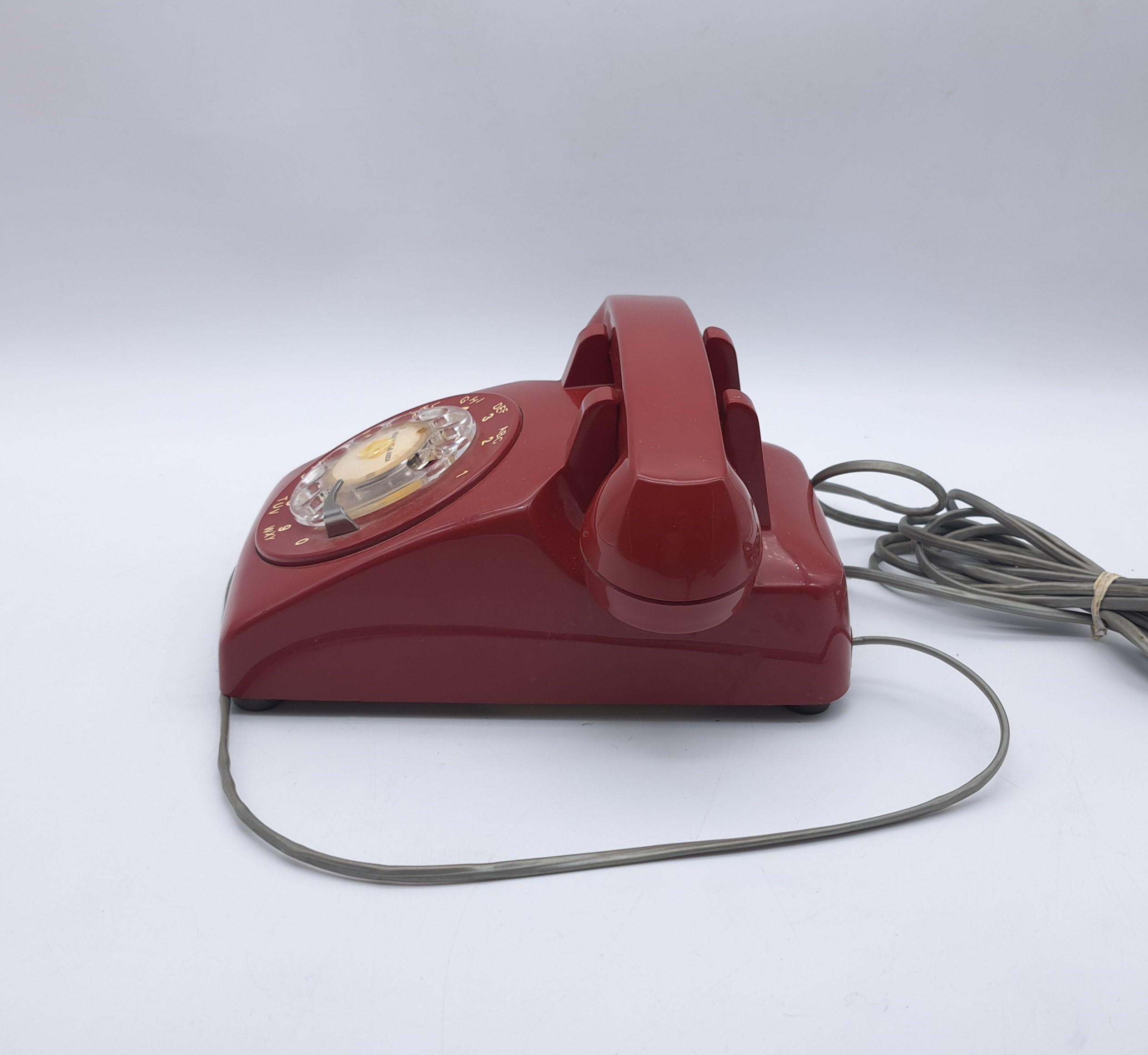 ビンテージ レッド ロータリー式電話機 Ne-500 ロングコード - Etsy 日本