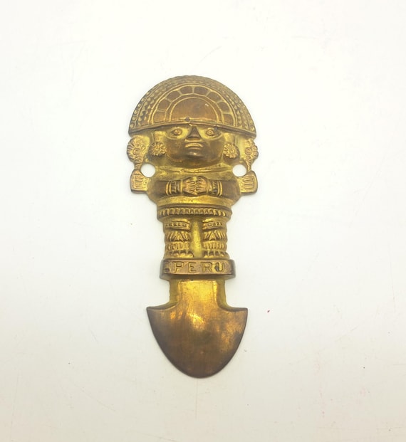 ペルー土産 銅板 トゥミ 壁掛け 2点セット トゥミ壁飾り ペルー輸入雑貨