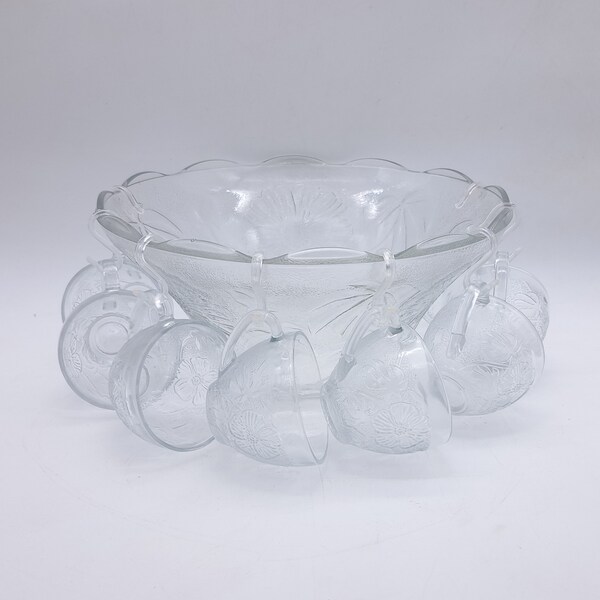 Glass Punch Bowl Etsy