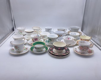 Vintage English Teacup & Saucer Pairs: Royal Stafford, Grosvenor, Aynsley, Collingwoods, More