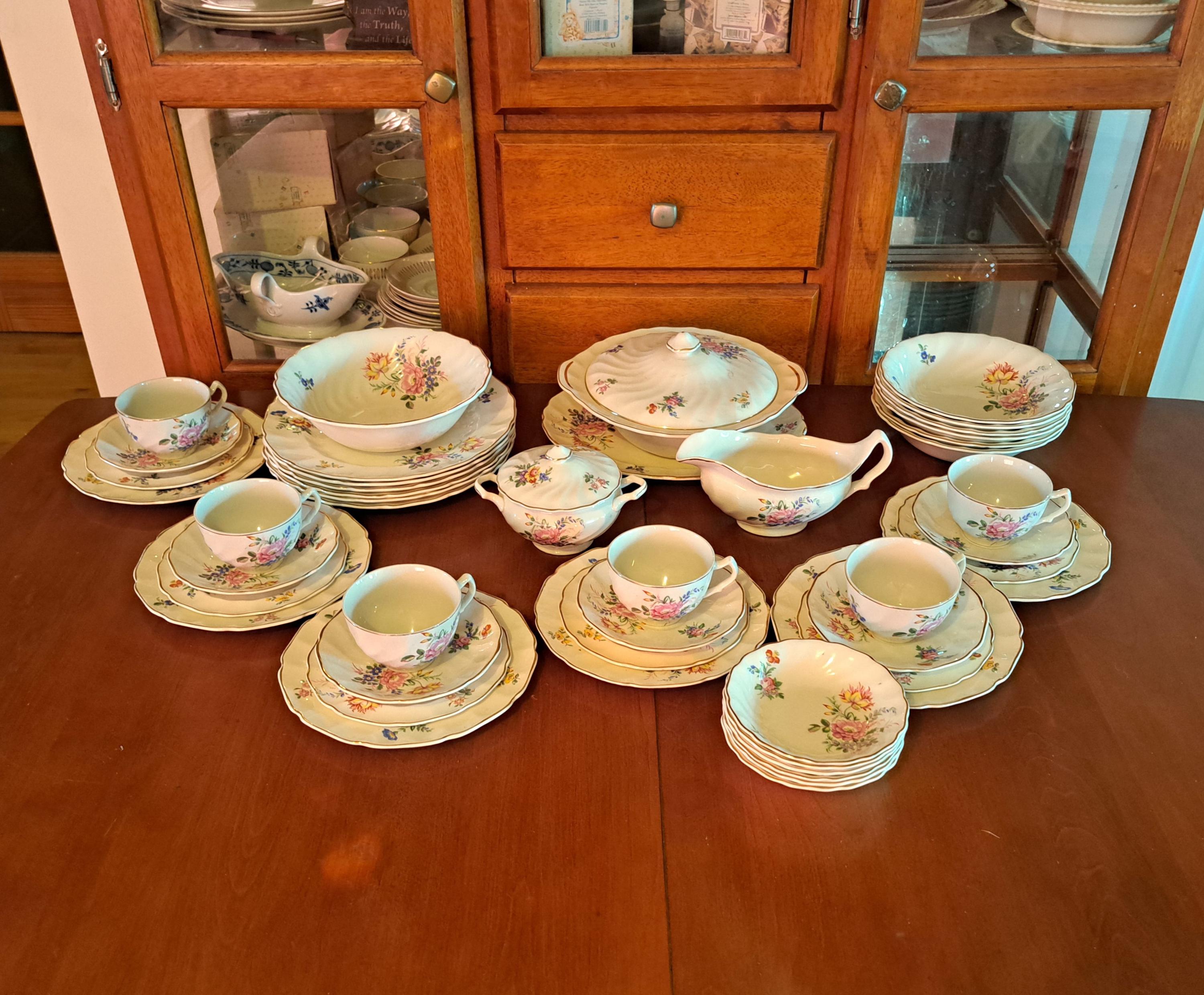 Johnson Brothers Old Chelsea Dresden Sprays 6 Person Dinner Set - Etsy