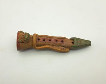 Vintage Peruvian Or Mayan Clay Flute