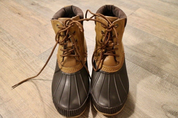 Tommy Hilfiger Duck Boots Black Brown Lace Up Wat… - image 1
