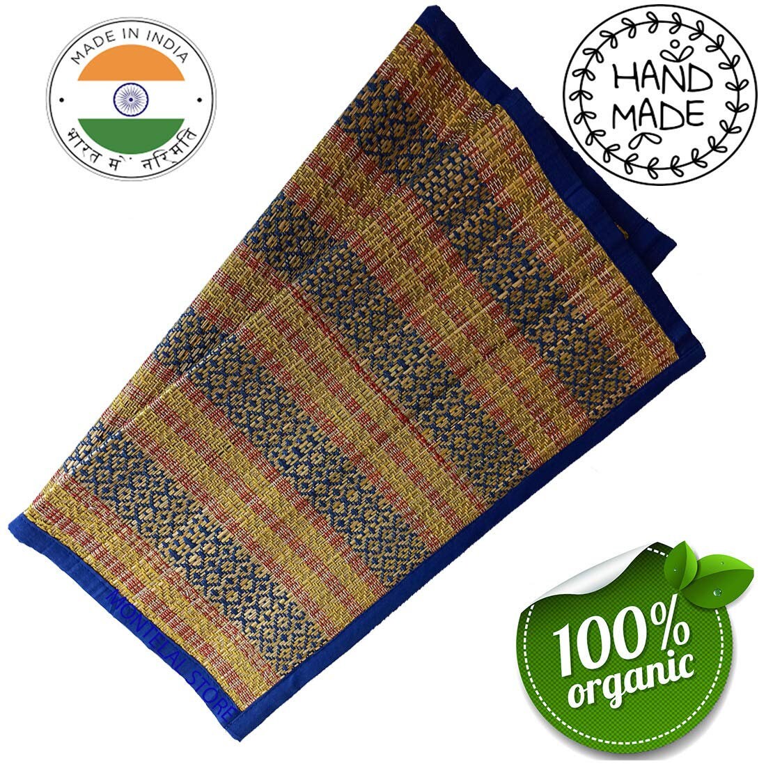 Hand Made Kusha Grass Aasan, Set of 2 Piecespooja Mat Yoga Handwoven