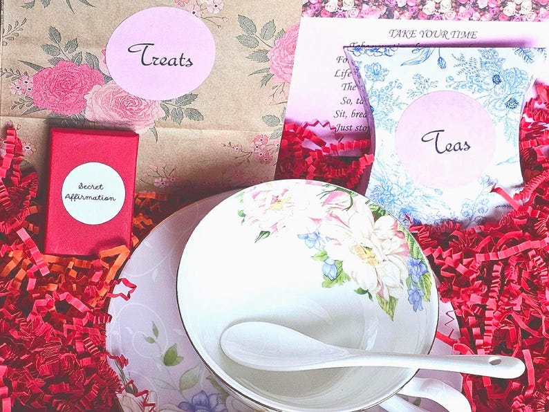 Teacup Surprise Gift Set Including Secret Affirmation, Tea, Treat and ...