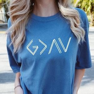 God is Greater Than the Highs and Lows Comfort Colors® Shirt, Christian Faith Tee, Bible Verse Shirt, Religious Inspirational Shirt, A1460
