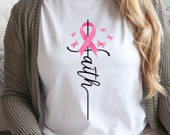 Faith Breast Cancer Shirt, Support Breast Cancer T-Shirt, Breast Cancer Warrior Shirt, Cancer Awareness T-Shirt, Cancer Warrior Shirt, A746