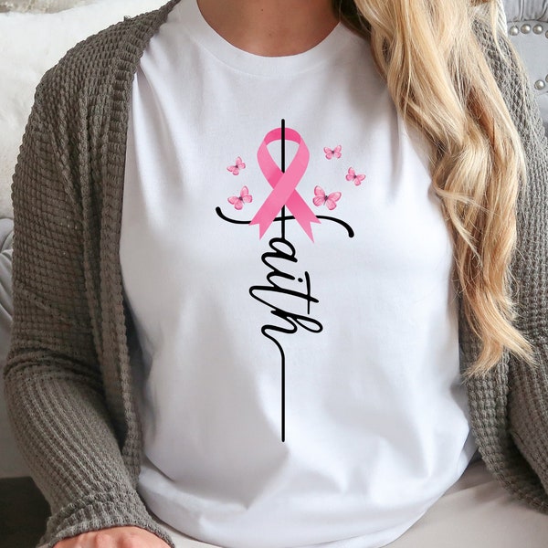 Faith Breast Cancer Shirt, Support Breast Cancer T-Shirt, Breast Cancer Warrior Shirt, Cancer Awareness T-Shirt, Cancer Warrior Shirt, A746