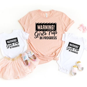 Warning Girls Trip In Progress T-Shirt, Girls Trip, Girls Trip Vacation Tee, Girls Weekend T-Shirt, Traveler Girl, Shirt For Trip Girl, A511