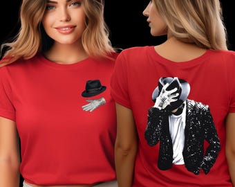Michael Jackson Front and Back Print Shirt, King of Pop Graphic Tee, Retro MJ Fan Shirt, Vintage Music Lover T-Shirt, Unisex Concert Tee
