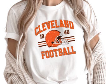 Cleveland Est 1946 Shirt, Unisex Crewneck Football Fan Tee, Football Vibes Shirt, Game Day Shirt, Vintage Cleveland Browns Shirt, A1169