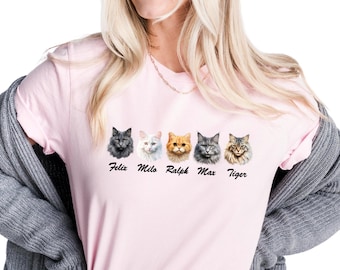 Customizable Cat Shirt, Personalized Cat Breed Custom Shirt, Cat Owner Gift, Cat Lover Shirt, Christmas Mothers Day Custom Cat Gift, A1118