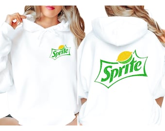 Cozy Sprite Inspired Feminine Sweatshirt, Sweet Soda Lover Girly Graphic Hoodie, Girly Sprite Sweatshirt, Cute Lemon Lime Soda Girly Hoodie