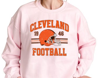 Cleveland Football Sweatshirt, Retro Inspired Unisex Pullover for Fans, Cozy and Stylish Browns Apparel