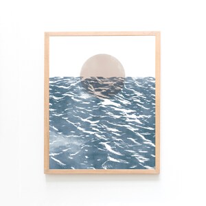 Ocean Sunset Print / Minimalist Ocean Art / Abstract Sunset / Modern Ocean Sunset