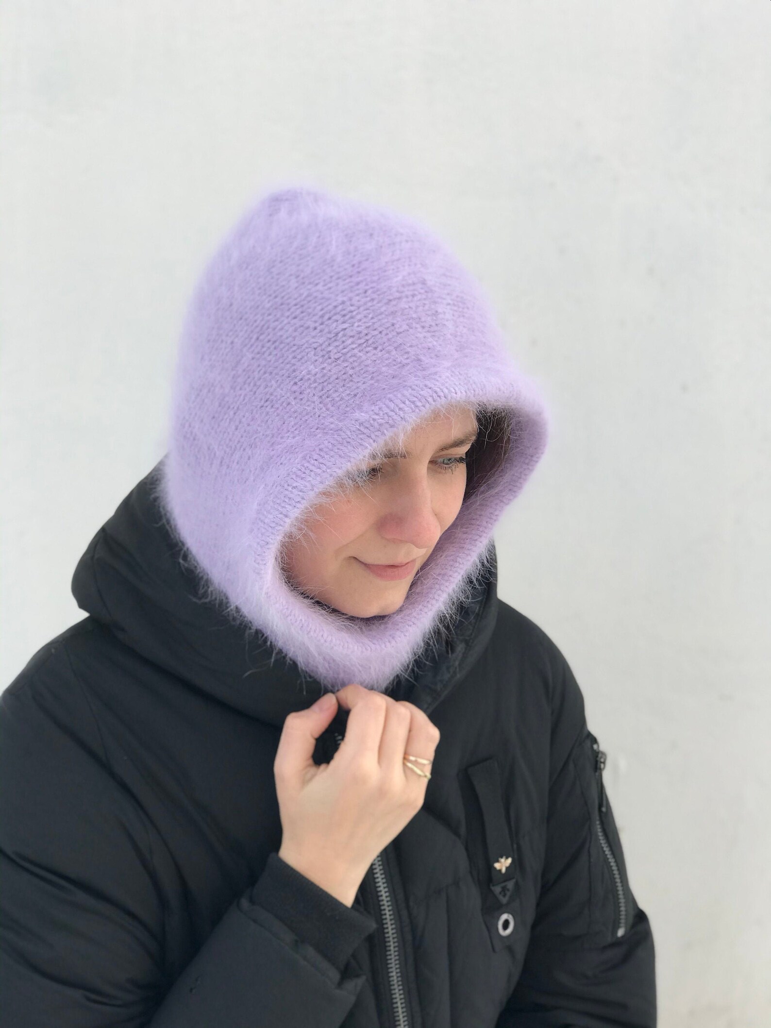 Knit hood knitted kapor angora hat Cowl hood Etsy