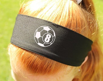 Personalized Soccer Hair Tie- Soccer ball hair tie- Soccer headband- Soccer Player Gift- Soccer Team Gift Idea- Personalized Christmas Gift