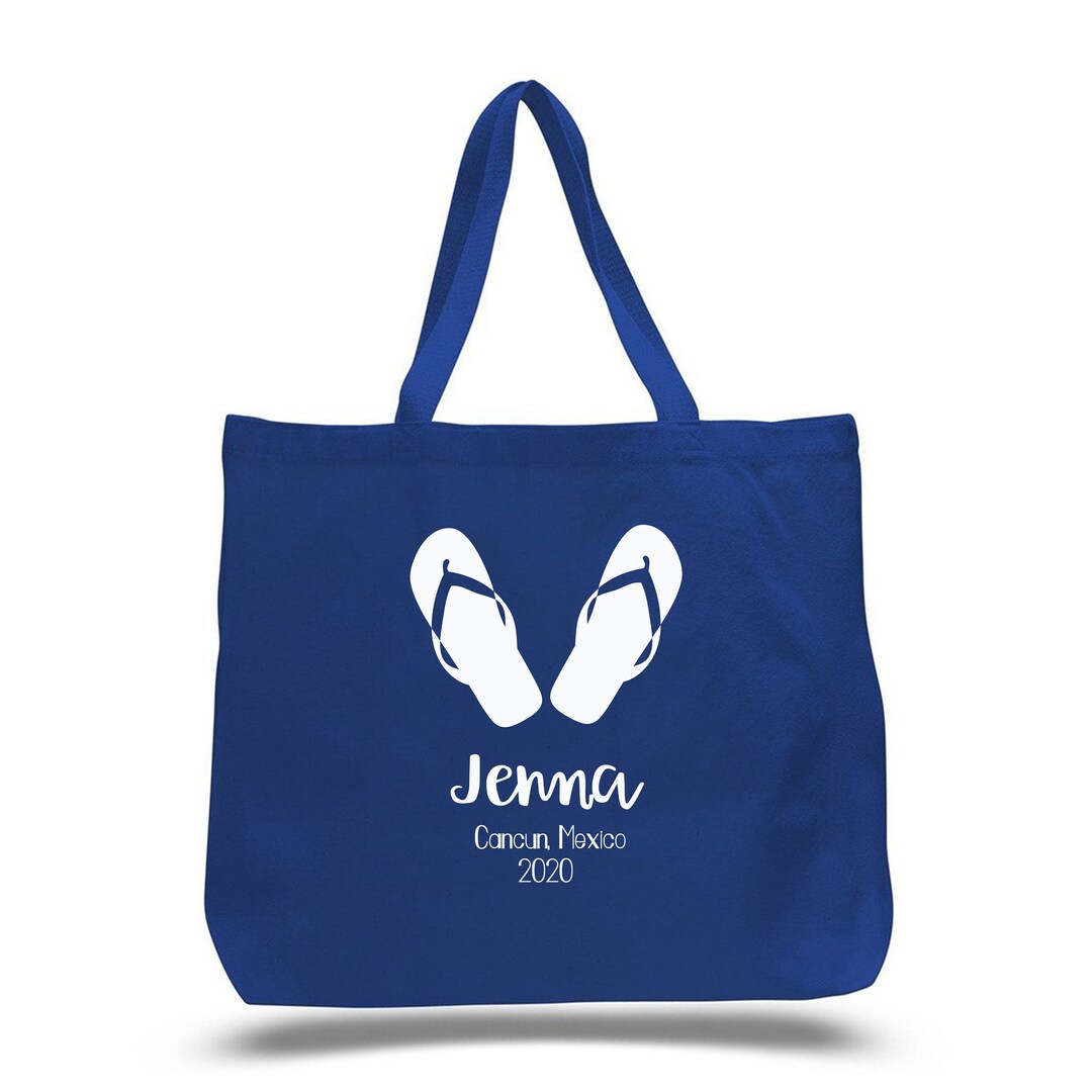 Personalized Beach Bag Destination Beach Tote Large Beach Etsy