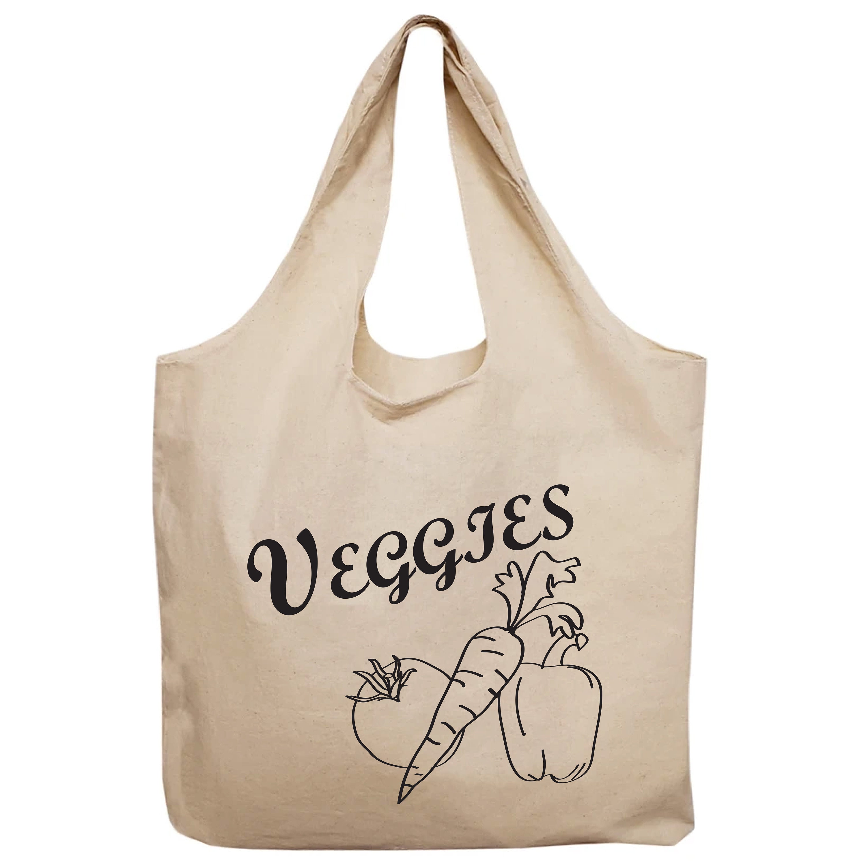 Veggie Tote Bag Reusable Organic Cotton Grocery Bag Large - Etsy