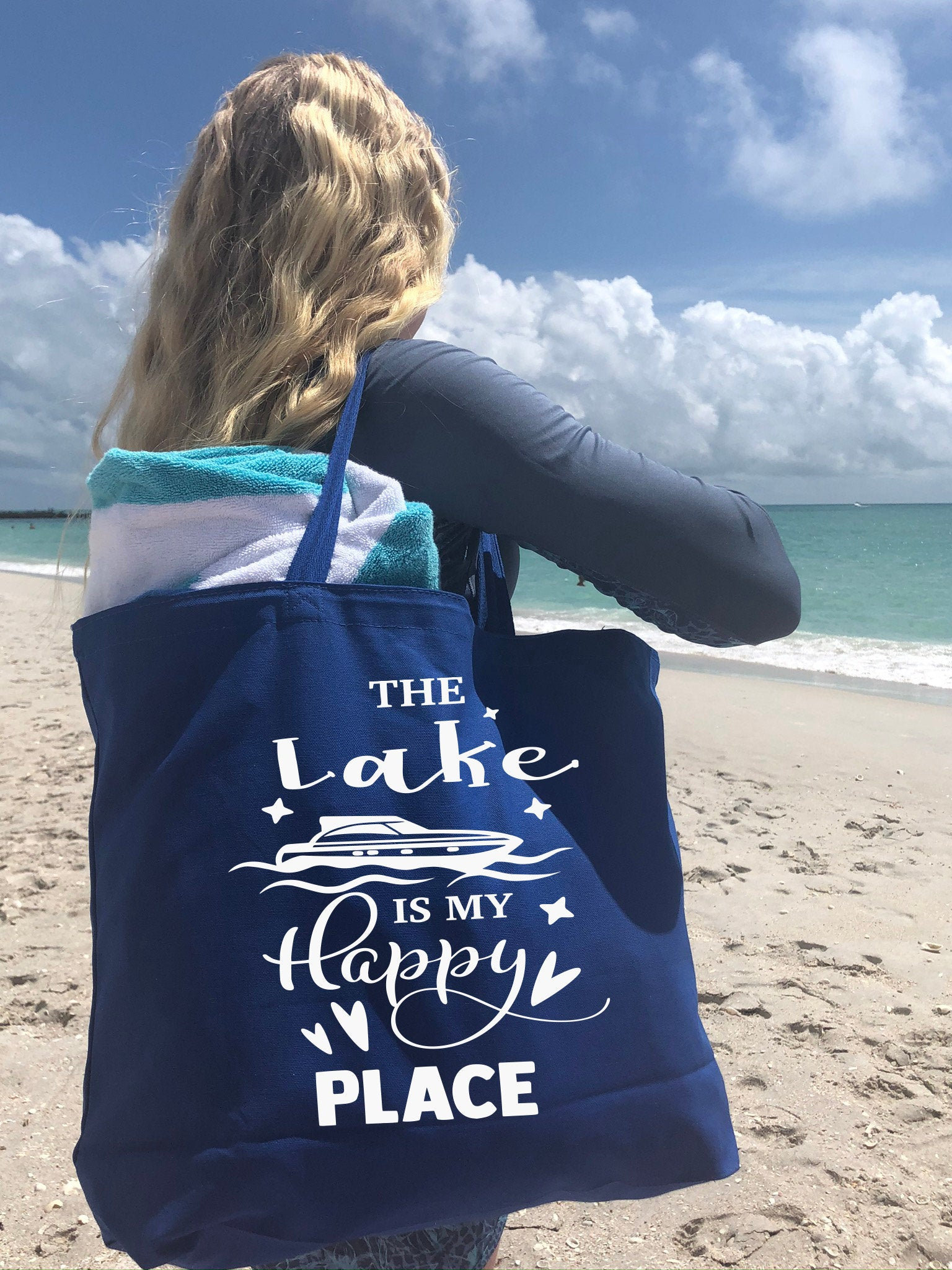 Custom Beach Bag Lake Tote Bag Large Beach Bag Beach Gift Etsy