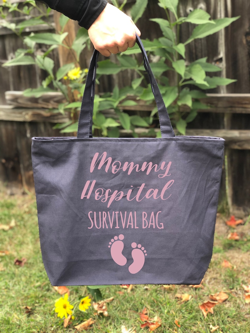 Pregnancy Gift Personalized Mommy Hospital Survival Bag Gift for Mom Diaper Bag New Mom Gift Best Baby Shower Gift Mothers Day Gift
